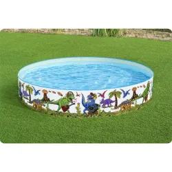 Piscine Jardin Dinosaures 244x46cm, parfaite pour les petits fans de dinosaures