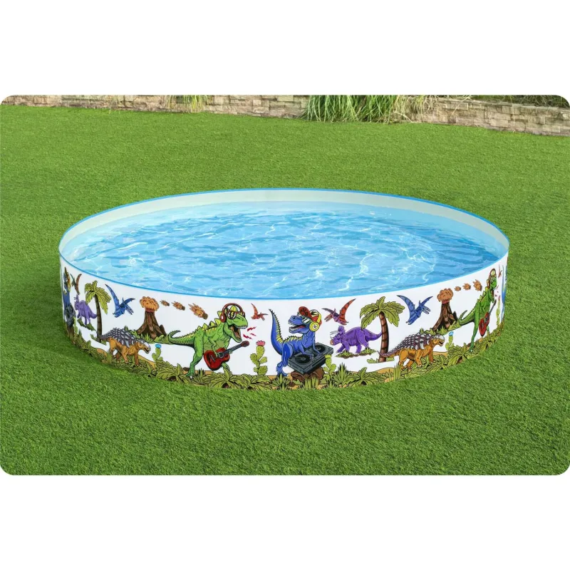 Piscine Jardin Dinosaures 244x46cm, parfaite pour les petits fans de dinosaures
