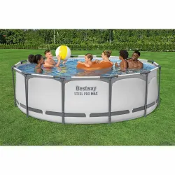 Piscine tubulaire bleue 366 x 100 cm, durable et élégante pour l'extérieur