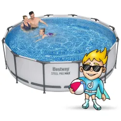 Piscine de Jardin 366 x 100 cm, parfaite pour les jeux d'été des enfants