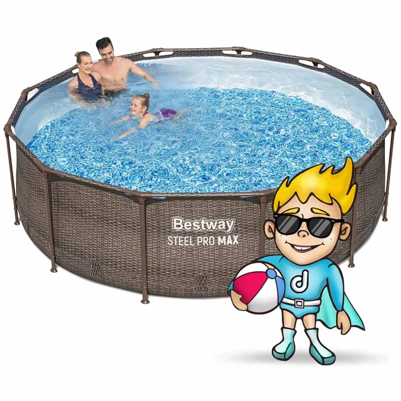 Piscine de Jardin bleue 366 x 100 cm, idéale pour les enfants et la famille