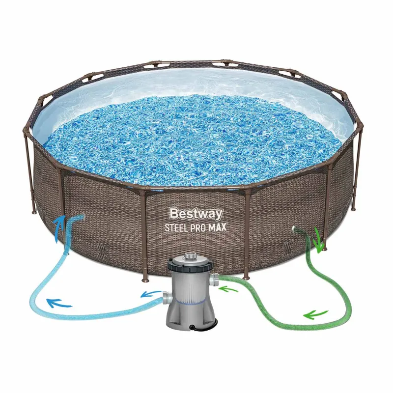 Piscine de Jardin 366 x 100 cm en PVC, durable et parfaite pour l'été