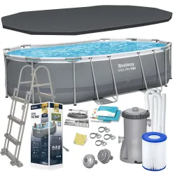Bestway 56448 Piscine Tubulaire 488 x 305 x 107 cm avec Ensemble 12-en-1