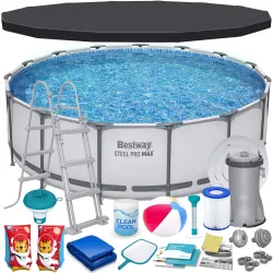 Piscine de jardin 457 x 122 cm, idéale pour des moments de détente estivale