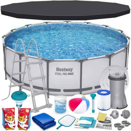 Piscine de jardin 457 x 122 cm, idéale pour des moments de détente estivale
