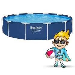 Piscine tubulaire bleue 366 x 76 cm, parfaite pour le jardin