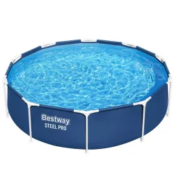 Piscine de jardin 305 x 76 cm 8-en-1, matériau résistant aux dommages