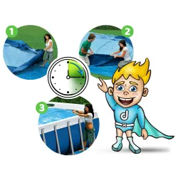 Piscine de jardin 305 x 76 cm, facile à monter et démonter pour un usage saisonnier