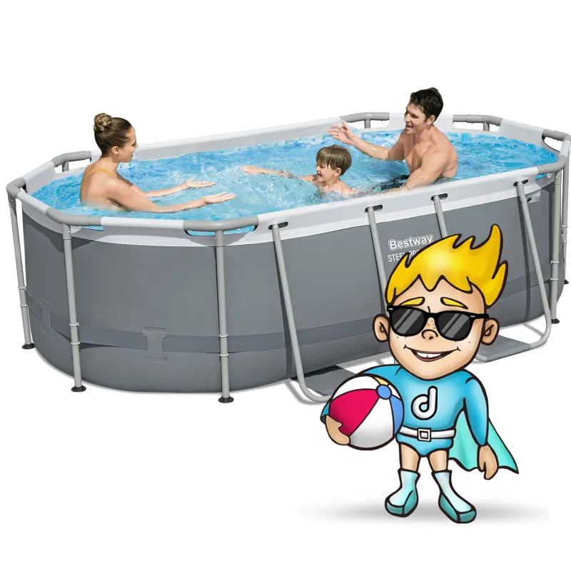 Piscine de jardin chauffée 305 x 200 x 84 cm, parfaite pour l'été