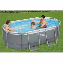Piscine de jardin avec structure en acier 305 x 200 x 84 cm, idéale pour les familles