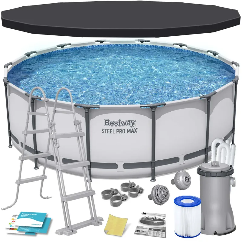 Piscine de jardin 427 x 122 cm 12en1 en matériau durable