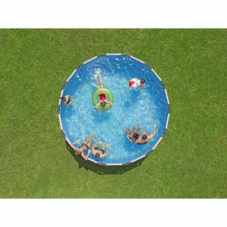 Style élégant pour piscine de jardin 427 x 122 cm 12en1
