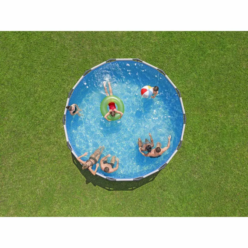 Style élégant pour piscine de jardin 427 x 122 cm 12en1