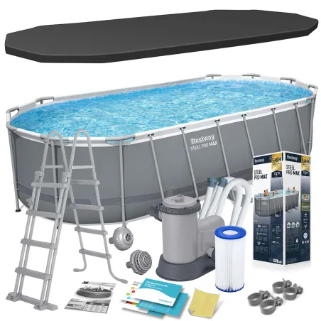 Piscine Tubulaire 549 x 274 x 122 cm 12in1, idéale pour le jardin