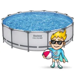 Piscine tubulaire 11en1, parfaite pour les journées d'été dans le jardin