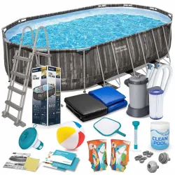 Piscine de jardin avec cadre 610 x 366 x 122 cm 18en1 Bestway 5611R