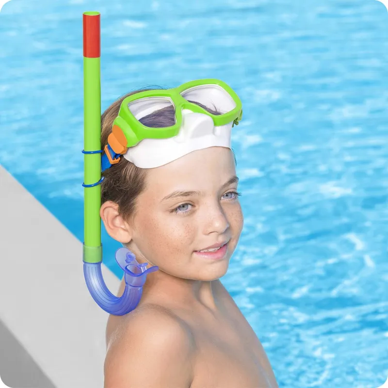 Bestway 24035 Set de Plongée Vert, idéal pour une utilisation à la piscine ou à la plage