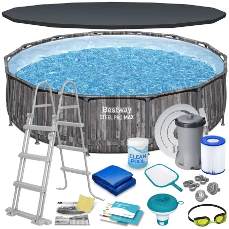 Bestway 5614Z piscine tubulaire 427 x 107 cm, idéale pour le jardin