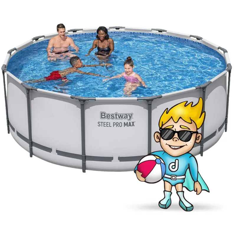 Piscine de jardin 396 x 122 cm fabriquée avec des matériaux durables, résistante aux dommages