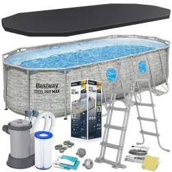 Piscine de jardin à structure métallique 549 x 274 x 122 cm 12-en-1 Bestway 56716N
