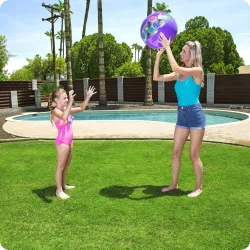 Ballon de plage violet 51 cm, idéal pour la plage et les activités aquatiques