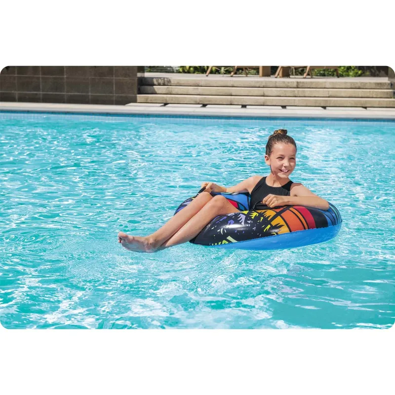 Bouée de natation bleue, accessoire élégant pour la plage ou la piscine