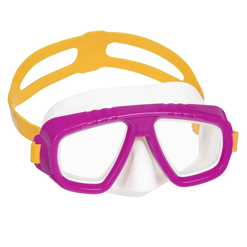 Masque de natation confortable avec accents roses, durable et fonctionnel