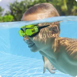 Lunettes de natation jaunes pour enfants, idéales pour les activités aquatiques
