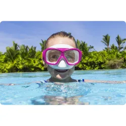 Masque de natation, rose-turquoise, parfait pour les enfants à la plage