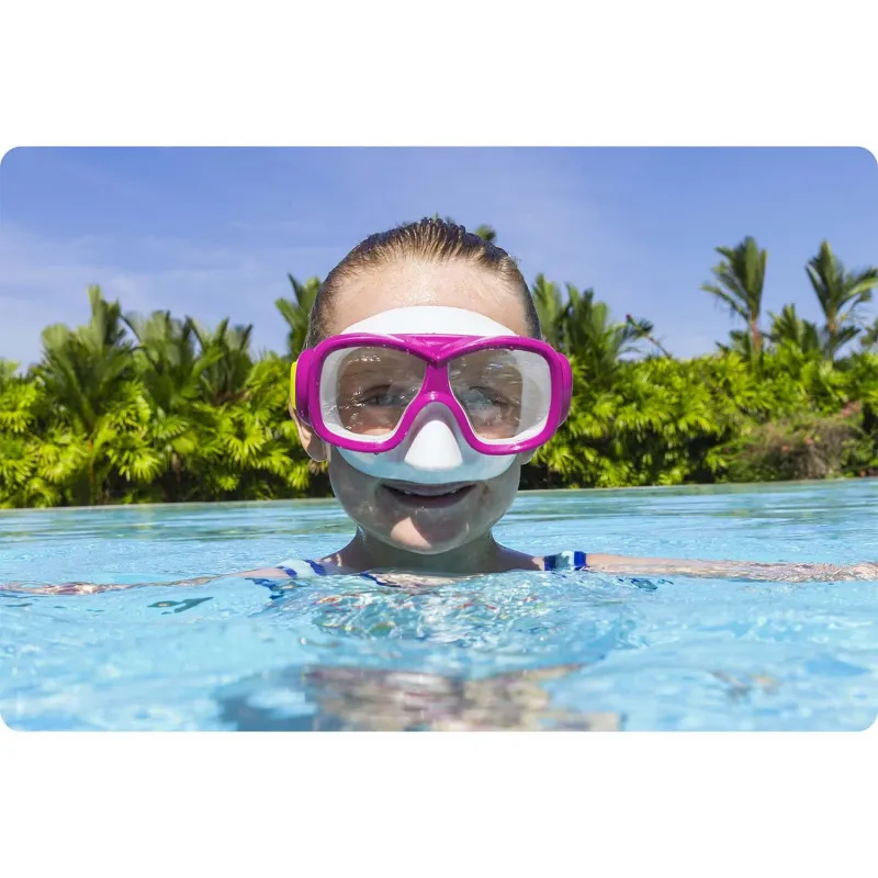 Masque de natation, rose-turquoise, parfait pour les enfants à la plage
