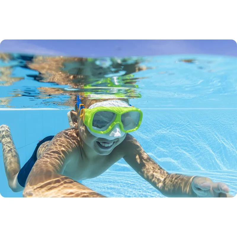 Masque de nage élégant vert-bleu, parfait pour la piscine