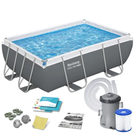 Piscine de jardin à structure 282 x 196 x 84 cm 10-en-1 Bestway 56629N