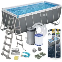 Bestway 56456N Piscine de jardin à structure 412 x 201 x 122 cm 11-en-1
