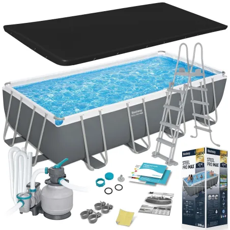 Bestway 56466N piscine de jardin 549 x 274 x 122 cm, construction durable