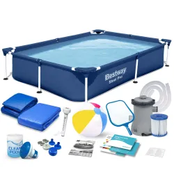 Bestway 56401N Piscine rectangulaire à structure 221 x 150 x 43 cm 16en1
