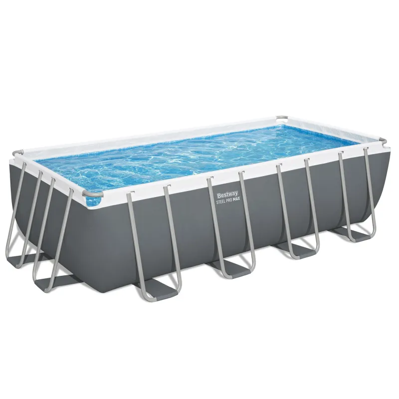 Piscine tubulaire bleue 488x244x122 cm 18in1, idéale pour s'amuser en été