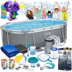 Piscine de jardin à armature 305 x 200 x 84 cm 17-en-1 Bestway 5614A + souffleur de bulles GRATUIT