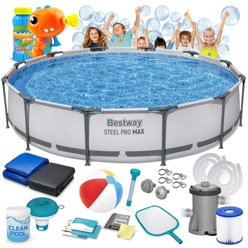 Piscine à ossature 366 x 76 cm, parfaite pour l'été, 16en1 Bestway 56416