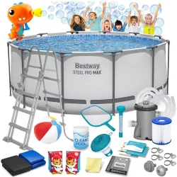 Piscine de Jardin à Ossature 366 x 122 cm 18en1 Bestway 56420 + Machine à Bulles GRATUITE