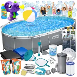 Piscine de jardin à structure 488 x 305 x 107 cm 18in1 Bestway 56448 + Machine à bulles GRATUITE