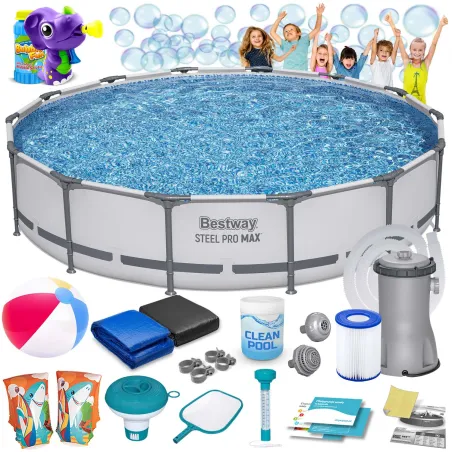 Piscine de jardin 427 x 84 cm avec machine à bulles, idéale pour s'amuser