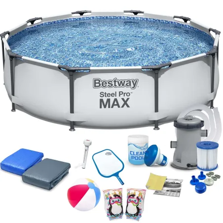 Bestway 56406 piscine tubulaire 305 x 76 cm, matériau durable, piscine extérieure