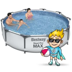 Piscine tubulaire 305 x 76 cm, style moderne, parfaite pour l'extérieur