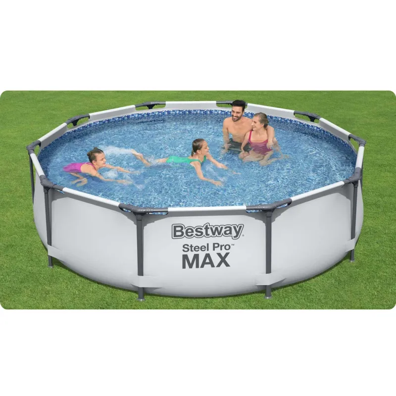 Piscine tubulaire 305 x 76 cm, idéale pour les enfants, amusement dans le jardin