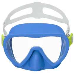 Masque de natation bleu avec un ajustement confortable, idéal pour les enfants