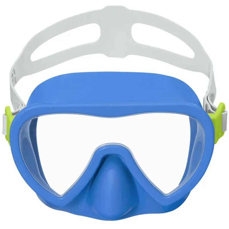 Masque de natation bleu avec un ajustement confortable, idéal pour les enfants