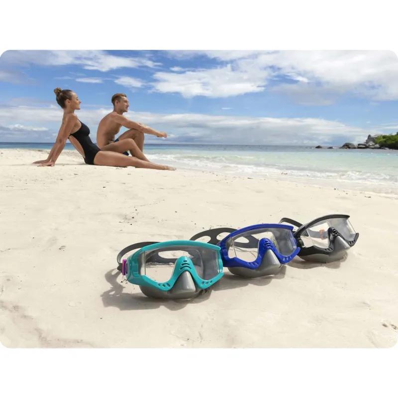 Masque de natation turquoise, parfait pour la piscine et la plage