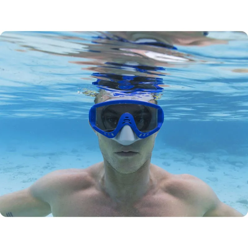 Masque de natation bleu élégant, parfait pour la piscine et la plage