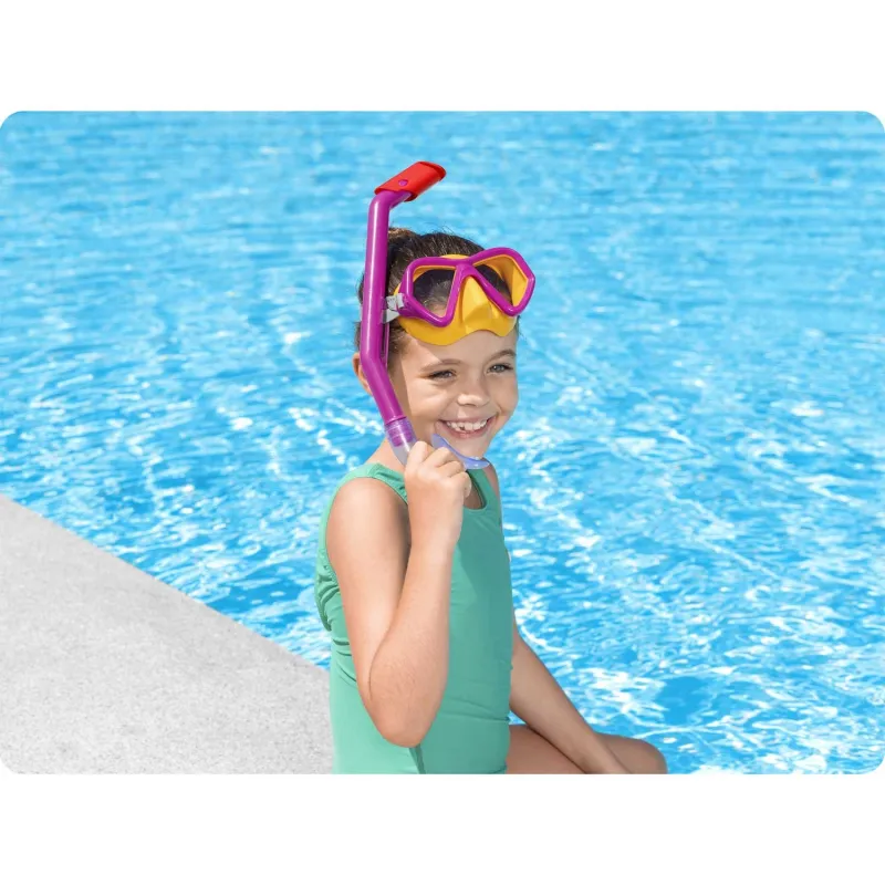 Set de plongée rose Bestway 24023, idéal pour la plage et la piscine