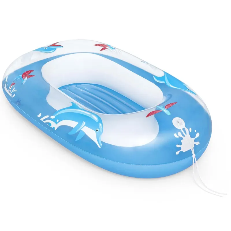 Matelas plage gonflable dauphin 102 x 69 cm, matelas coloré Bestway 34037